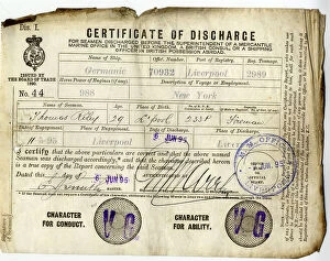 Ability Collection: Certificate of Discharge, Liverpool, Thomas Riley