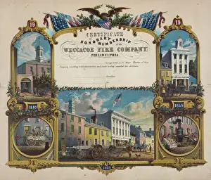 Membership Prints: Certificate of honorary membership of the Weccacoe Fire Comp