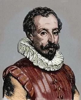 Playwright Collection: CERVANTES, Miguel de (1547-1616). Spanish novelist, poet, an