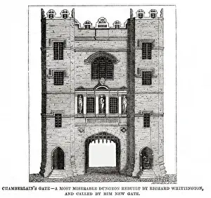 New Gate Prints: Chamberlains gate at Newgate Prison