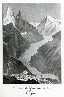 The Mer de Glace, and the Valley of Chamonix as seen from th