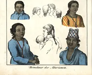 Mayor Prints: Chamorro men, women and children of Guam, Mariana islands