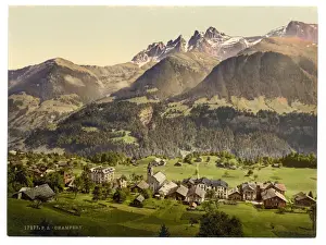Champery, general view, Valais, Alps of, Switzerland