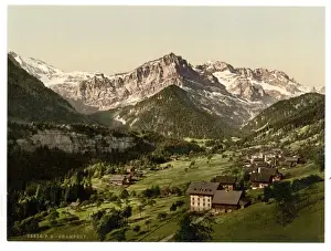 Valais Prints: Champery, general view, Valais, Alps of, Switzerland