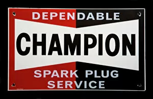 Enamel Gallery: Champion Spark Plug Service Sign