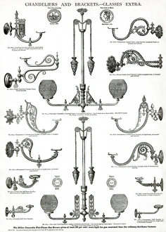 Images Dated 22nd September 2016: Chandeliers and wall brackets 1881