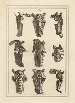 Barding Collection: Chanfrons, champfrein or shaffrons for barded horses