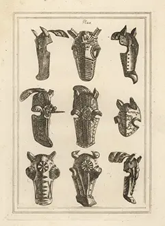 Chanfrons, champfrein or shaffrons for barded horses