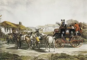 Change Prints: Change of horses in the diligence of South London