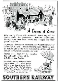 Images Dated 1st October 2019: A Change of Scene - Advert for Southern Railway 1939