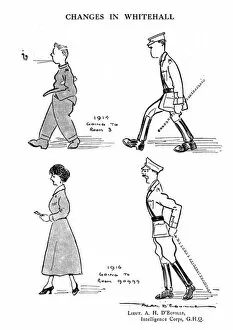 Clerk Gallery: Changes in Whitehall, WW1 cartoon