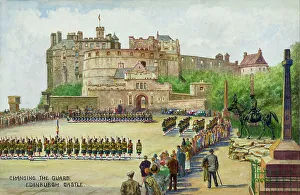 Lothian Prints: Changing the Guard, Edinburgh Castle, Lothian, Scotland
