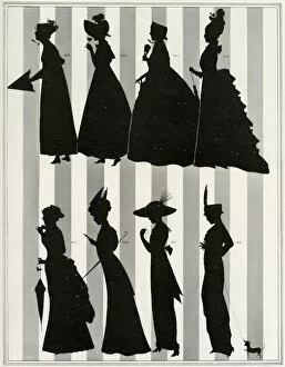 Images Dated 18th October 2017: Changing silhouette of womens fashion between 1812 - 1912