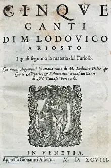 1598 Prints: Five Chants by Ludovico Ariosto