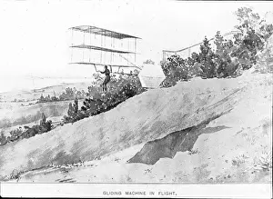 Chanute Prints: Chanute triplane glider (drawing)