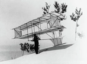 Biplane Collection: Chanute Type Biplane Glider Hang-Glider of 1896