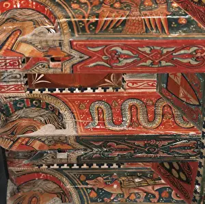 Chapel of Saint Roman. Paneled wooden ceiling. Detail. Spain