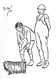 Investigating Collection: Two chaps unsure which end of a hairy dog is which