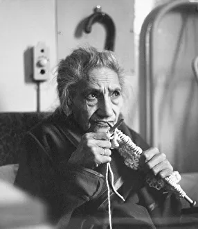 Stick Collection: Characterful old lady with her knitting
