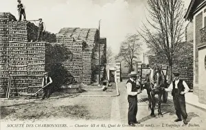 Charcoal production - wood storage, France