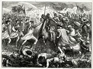 Images Dated 17th August 2021: Charge of the Clan Maclean infantry (a Highland Scottish clan) at the Battle of Kilsyth