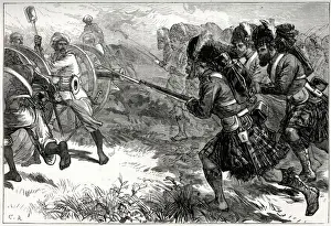 Mutiny Prints: Charge of the Highlanders in Bengal, Indian Mutiny Date: 1857