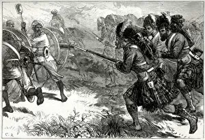 Images Dated 12th August 2021: Charge of the Highlanders in Bengal, Indian Mutiny Date: 1857