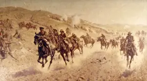Advance Prints: Charge of the mounted brigade at El-Mughar, WW1