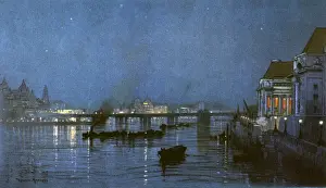 Nocturne Prints: Charing Cross, London at night 1926