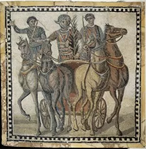 Chariot race (3rd c.). Roman art. Early Empire