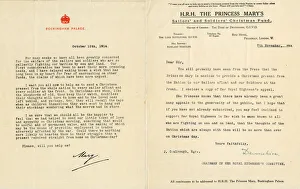 Fundraising Gallery: Charity letters, Buckingham Palace, London, WW1