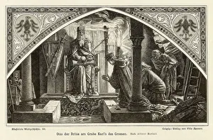 Aachen Prints: Charlemagne Tomb Death Tombs Circa 1000 Emperor