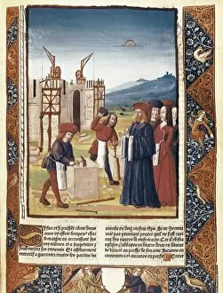 Antoine Collection: Charlemagne visiting the construction works of