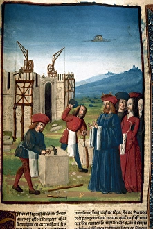 Charlemagne visiting the construction works of Aix la Chapel Charlemagne visiting the construction works of Aix la Chapel