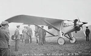 Images Dated 5th April 2012: Charles A. Lindbergh with his Plane, Spirit of St. Louis