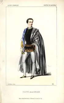 Boccaccio Prints: Charles Albert Fechter in the role of Boccace