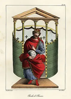 Bossange Prints: Charles the Bald (823-877), 9th-century king of West Francia