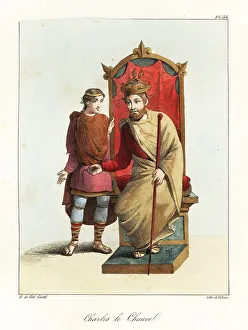 Bossange Prints: Charles ΙΙ, or Charles the Bald, Carolingian dynasty