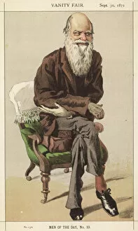 Caricatures Collection: Charles Darwin, caricatured in Vanity Fair
