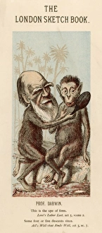 Darwin Gallery: Charles Darwin with a lookalike ape