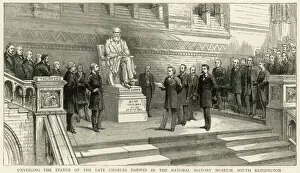Pedestal Collection: Charles Darwin statue unveiled, 1885