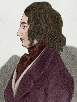 Charles Dickens (1812-1870). British novelist. Drawing. Colo