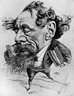 Artist Gallery: Charles Dickens, by Andre Gill, 1868