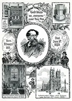 Baptism Prints: Charles Dickens, places of birth, baptism, marriage, burial