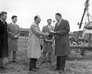 Companys Prints: Charles H Kaman receiving the first Ca certificate