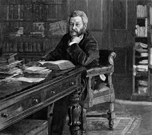 Baptist Prints: Charles Hadden Spurgeon (at desk)