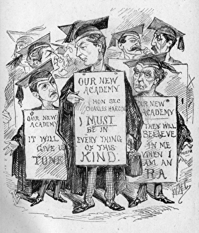 Academic Gallery: Charles Harcourt and others with placards