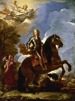 Luca Collection: Charles II on horseback. Luca Giordano