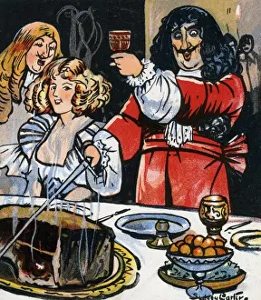 Toasting Prints: Charles II toasting the sirloin