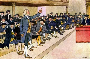 Abolition Collection: Charles James Fox speaking out in Parliament against slavery